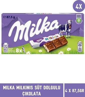 Milka Milkiniks Dolgulu Sütlü Çikolata 87.5 gr 4'lü