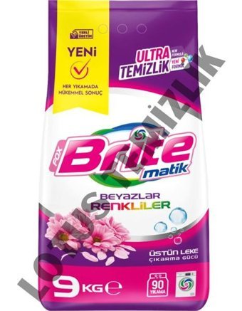 Brite Brite Matik Renkliler ve Beyazlar İçin 90 Toz Deterjan 9 kg