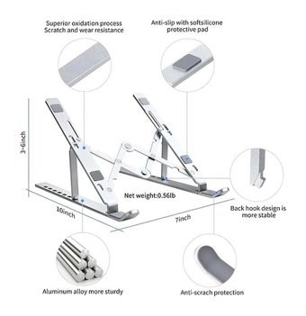 Mg Store ZR521 Katlanabilir Ayarlanabilir Taşınabilir Ayaklı Laptop Standı