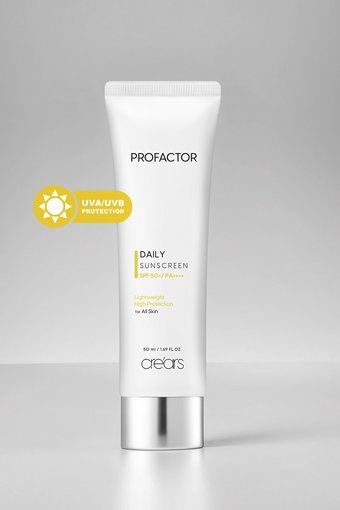Cre'ars Profactor 50 Faktör Tüm Ciltler İçin Leke Karşıtı Nemlendirici Yaşlanma Karşıtı Aydınlatıcı Mineral Filtreli Yağsız Suya Dayanıklı Yüz Güneş Kremi 50 ml