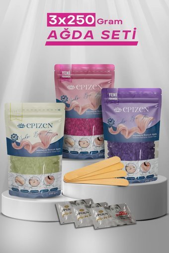 Epizen Soyulabilir Pudralı Hassas Ciltler İçin Boncuk Ağda 3x250 gr