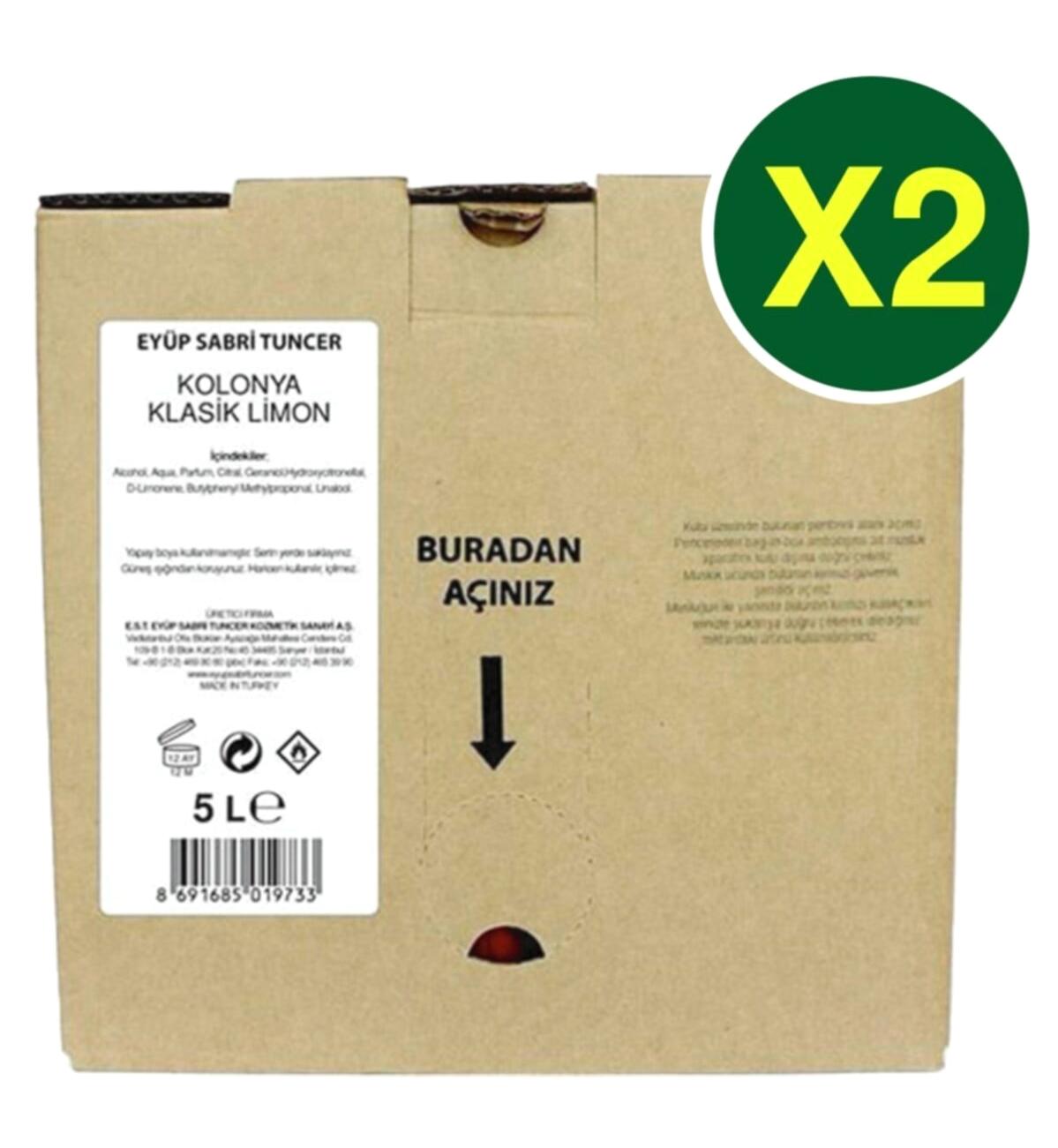 Eyüp Limon Karton Şişe Kolonya 2x5 lt