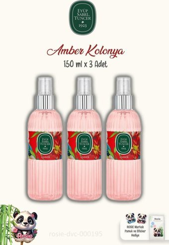 Eyüp Sabri Tuncer Amber Sprey Pet Şişe Kolonya 3x150 ml