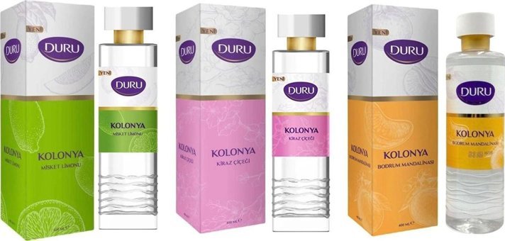 Duru Karma Limon-Mandalina-Kiraz Çiçeği Pet Şişe Kolonya 3x400 ml