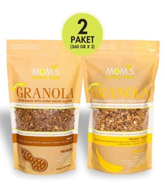 Mom's Natural Foods Yer Fıstıklı-Muzlu Granola 2x360 gr
