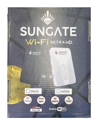 Sungate Wi-Fi Ultra Dahili İnternetli Mini Çanaklı-Çanaksız Full HD Uydu Alıcısı