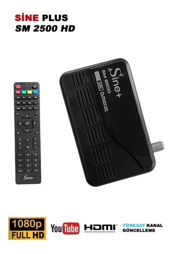 Sine Plus SM 2500 Harici İnternetli Mini Çanaklı-Çanaksız Full HD Uydu Alıcısı