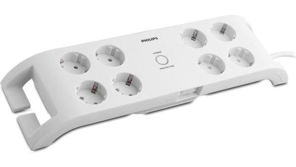 Philips 8'li Soket 2 metre Usb'li Kablolu Çiftli Akım Korumalı Priz