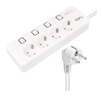 Powermaster Vea Xman 4'lü Soket 1.5 metre Usb'li Kablolu Tekli Akım Korumalı Priz