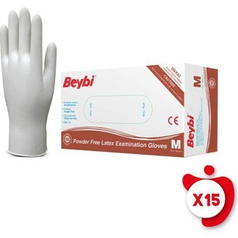 Beybi Pudrasız Lateks Beyaz Small Temizlik Temizlik Eldiveni 100x15 Paket