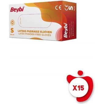 Beybi Pudrasız Lateks Beyaz Small Temizlik Temizlik Eldiveni 100x15 Paket
