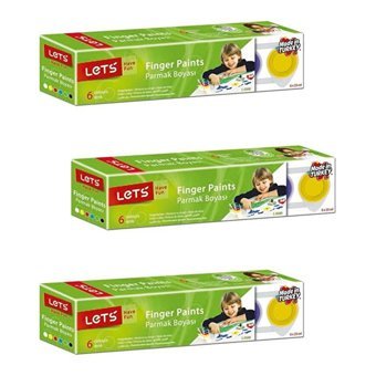 Let's Yıkanabilir 25 ml 3'lü Çok Renkli Parmak Boyası
