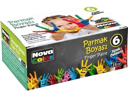Nova Color 25 ml 6'lı Çok Renkli Parmak Boyası