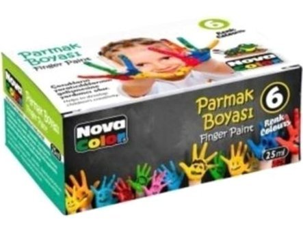 Nova Color Yıkanabilir 25 ml 6'lı Çok Renkli Parmak Boyası