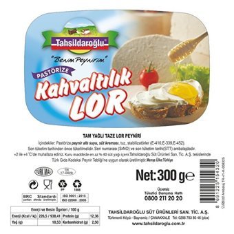 Tahsildaroğlu Lor İnek Peyniri 300 gr