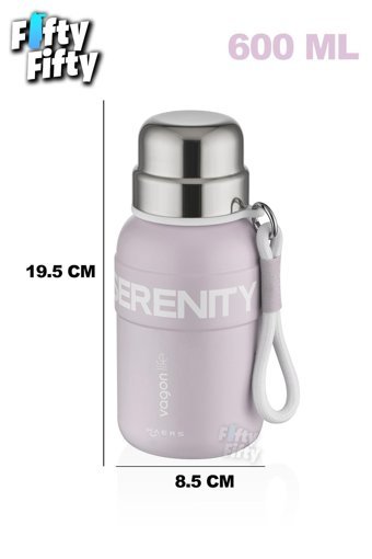 Vagonlife Taşıma Askılı - FF1005 Paslanmaz Çelik 600 ml Pipetli Outdoor Matara Termos Pudra