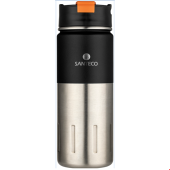 Arçelik Santeco Kotka Paslanmaz Çelik 500 ml Outdoor Şişe Termos Siyah - İnox