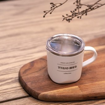 Tyeso Cubic Mug Paslanmaz Çelik 300 ml Pipetli Outdoor Bardak Termos Beyaz