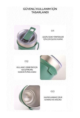 Tyeso Soulmate Tumbler Paslanmaz Çelik 710 ml Pipetli Outdoor Bardak Termos Mavi