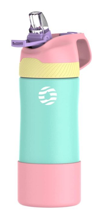 Fjbottle Çocuk Paslanmaz Çelik 400 ml Pipetli Outdoor Matara Termos Yeşil