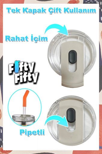 Vagonlife Tumbler Paslanmaz Çelik 590 ml Pipetli Outdoor Bardak Termos Lacivert