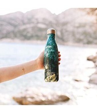 Qwetch Deniz Dip Desenli Paslanmaz Çelik 500 ml Outdoor Şişe Termos Çok Renkli