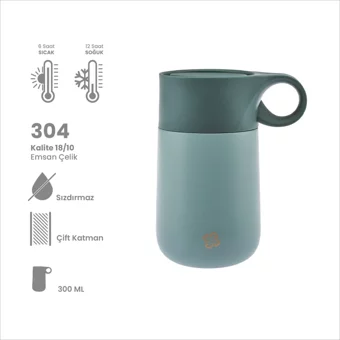 Emsan Smart Çelik 300 ml Outdoor Termos Termos Yeşil