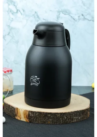 Cooker Bitter Çelik 2 lt Outdoor Çaydanlık Termos Siyah