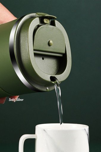 Sedef Silver 304 Çelik 500 ml Outdoor Bardak Termos Yeşil