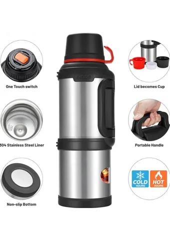 Dofrise Travel Pot Paslanmaz Çelik 4 lt Outdoor Termos Termos Gümüş