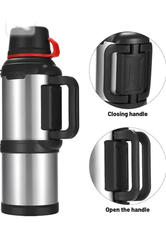 Dofrise Travel Pot Paslanmaz Çelik 4 lt Outdoor Termos Termos Gümüş