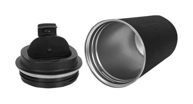Sedef Silver Mattblack Serisi Paslanmaz Çelik 350 ml Outdoor Bardak Termos Siyah