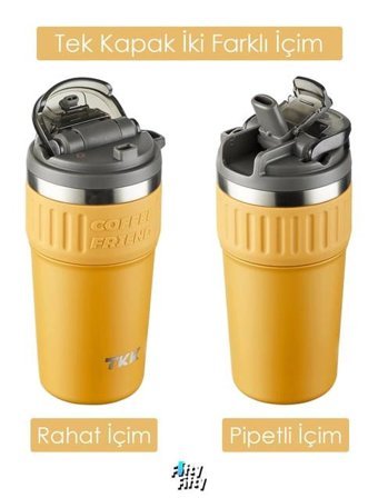 Vagonlife Coffee Friend Paslanmaz Çelik 630 ml Outdoor Bardak Termos Sarı