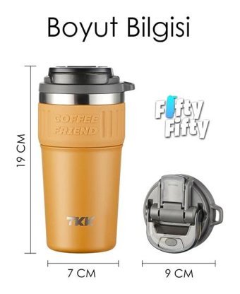 Vagonlife Coffee Friend Paslanmaz Çelik 630 ml Outdoor Bardak Termos Sarı