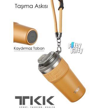 Vagonlife Coffee Friend Paslanmaz Çelik 630 ml Outdoor Bardak Termos Sarı