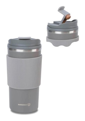 Korkmaz Freedom Plus - A5539-2 Paslanmaz Çelik 480 ml Outdoor Bardak Termos Gri