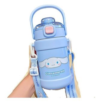 Sundot Cinnamoroll Paslanmaz Çelik 500 ml Pipetli Outdoor Matara Termos Mavi