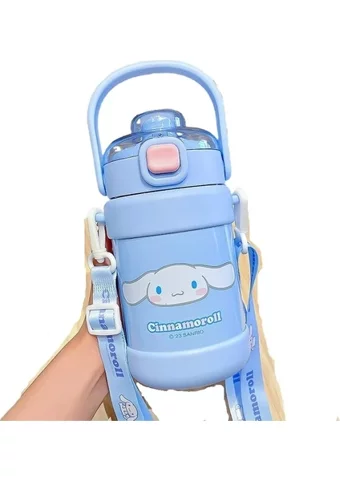 Sundot Cinnamoroll Paslanmaz Çelik 500 ml Pipetli Outdoor Matara Termos Mavi