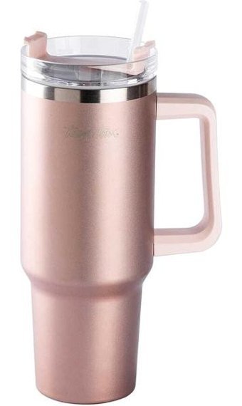 Tantitoni Move Paslanmaz Çelik 1.2 lt Pipetli Outdoor Bardak Termos Rose Gold