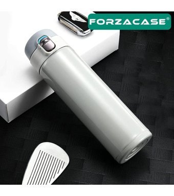 Forzacase Fc432 Paslanmaz Çelik 400 ml Pipetli Outdoor Matara Termos Gümüş