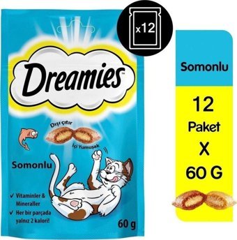 Dreamies Somonlu Tahılsız Yetişkin Kedi Maması 12x60 gr