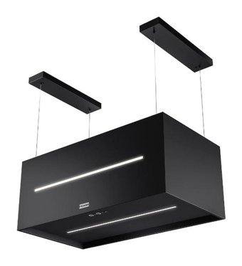 Franke Ada Tipi 240 W 740 m³ 80 cm Cam Karbon Filtreli Bacasız Duvar Tipi Davlumbaz Mat Siyah