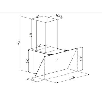 Silverline 3481 150 W 281 m³ 60 cm Cam Karbon Filtreli Bacalı Duvar Tipi Davlumbaz Beyaz