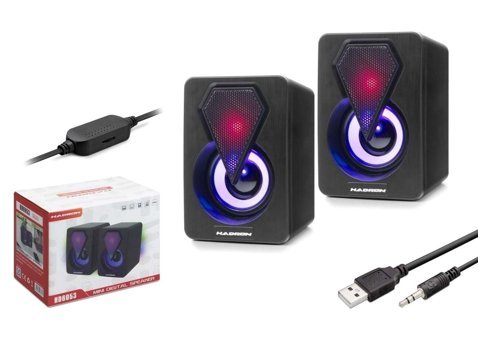 Hadron HD6053 RGB USB Kablolu 1+1 Bilgisayar Hoparlörü