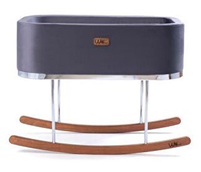 Will Beside Ahşap-Metal 15 kg Oval Yataklı Sallanan Anne Yanı Gri Beşik