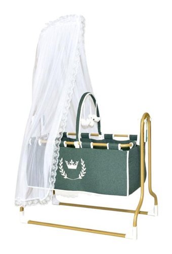 Arnica Baby Rüya Gold Metal 15 kg Dikdörtgen Yataklı Sallanan Portatif Yeşil Beşik