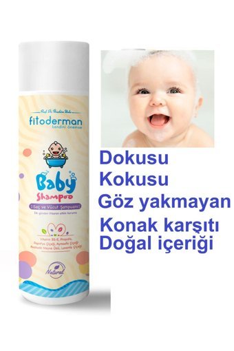 Fitoderman Konak Önleyici Göz Yakmayan Yenidoğan İçin Bitki Özlü Bebek Şampuanı 250 ml