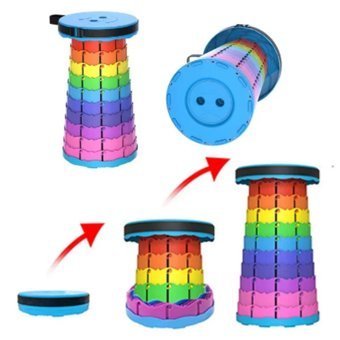 T.Concept Plastik Katlanır Kamp Taburesi Çok Renkli