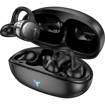 Coofbe Klipsli Android & iOS Uyumlu 5.3 Silikonsuz Kablosuz Kulak İçi Bluetooth Kulaklık Siyah