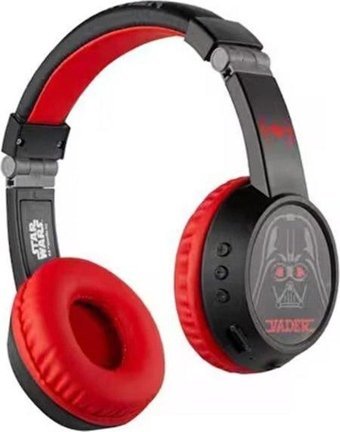 Volkano Star Wars Android & iOS Uyumlu 5.0 Silikonlu Kablosuz Kulak Üstü Bluetooth Kulaklık Siyah-Kırmızı
